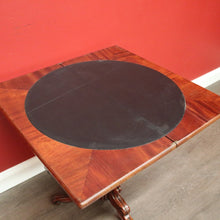 Load image into Gallery viewer, x SOLD Antique English Fold Over Card Table, Burr Walnut Leather Games Table Hall Table. B10344