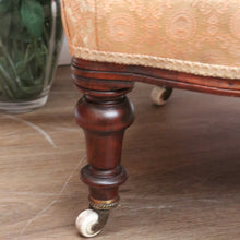 Load image into Gallery viewer, x SOLD Antique English Grandmother Chair, Walnut Fabric Button Back Ladies Chair, Seat B10992