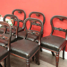 Load image into Gallery viewer, x SOLD Set of 6 Antique English Dining Chairs, Rosewood Dining Chairs Kitchen Chairs. B10325