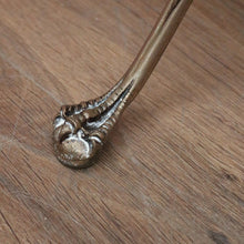 Load image into Gallery viewer, x SOLD Vintage Italian Brass Faux Bamboo Glass Top Lamp Table or Side Wine Table B11235