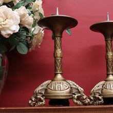 Load image into Gallery viewer, x SOLD Pair of Antique French Candle Holders, Antique Church Candle Sticks, IHS, Dragon B10765
