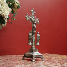 Load image into Gallery viewer, x SOLD Antique French Crucifix, Silver Plate Home Worship Christ on Cross. Religion B11134