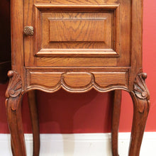 Load image into Gallery viewer, x SOLD Antique Bedside Tables Cabinets, Lamp Side Tables Antique French Oak and Marble Tops B10297