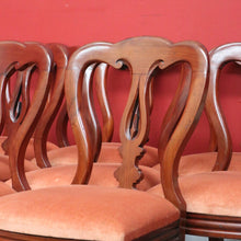 Load image into Gallery viewer, x SOLD Set of 10 Antique English Mahogany Dining Chairs, Kitchen Chairs Velvet Seats. B10287