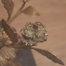 Load image into Gallery viewer, x SOLD Vintage Italian Lamp Table, Glass, Marble and Brass Flower Side Table Hall Table B10738