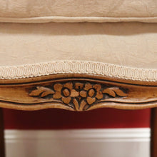 Load image into Gallery viewer, x SOLD Vintage Oak Louis Style Bergere Single Armchair with Cream fabric and Cushion B10711