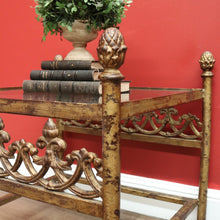 Load image into Gallery viewer, x SOLD Vintage Pair of Square French Lamp Side Tables with Glass inserts made from Wrought Iron B10717