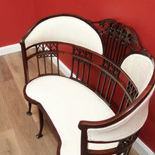 Load image into Gallery viewer, x SOLD Antique French Settee Chair Armchair, 2 Seater Conversation Chair, Lounge, Sofa B10674