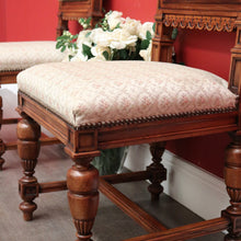 Load image into Gallery viewer, x SOLD Pair of Chairs, Church Hall Chairs, Antique French Fabric and Walnut Chairs. B10373