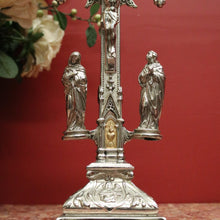 Load image into Gallery viewer, x SOLD Antique French Crucifix, Silver Plate Home Worship Christ on Cross. Religion B11134