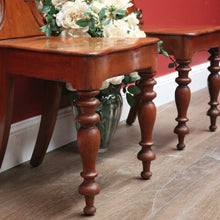Load image into Gallery viewer, x SOLD Pair of Antique English Mahogany Hall Chairs, English Church Chairs, Shield Back B11108