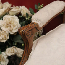 Load image into Gallery viewer, x SOLD Vintage Oak Louis Style Bergere Single Armchair with Cream fabric and Cushion B10711