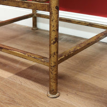 Load image into Gallery viewer, x SOLD Vintage Pair of Square French Lamp Side Tables with Glass inserts made from Wrought Iron B10717