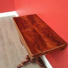Load image into Gallery viewer, x SOLD Antique English Fold Over Card Table, Burr Walnut Leather Games Table Hall Table. B10344