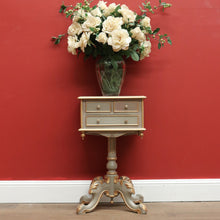 Load image into Gallery viewer, x SOLD Vintage Lamp Table, 3 Drawer Mahogany Sewing Table, Bedside Pedestal Wine Table B10672