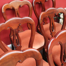 Load image into Gallery viewer, x SOLD Set of 10 Antique English Mahogany Dining Chairs, Kitchen Chairs Velvet Seats. B10287