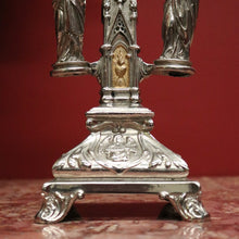 Load image into Gallery viewer, x SOLD Antique French Crucifix, Silver Plate Home Worship Christ on Cross. Religion B11134