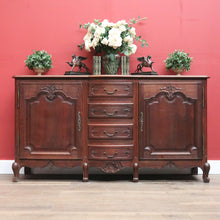 Load image into Gallery viewer, Antique French Oak Three Drawer Sideboard, Cabinet, Curved Drawer Hall Cupboard B11063