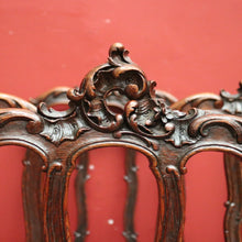 Load image into Gallery viewer, x SOLD Antique French Oak and Burgundy Leather Dining Chairs or Six Kitchen Chairs B11245