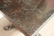 Load image into Gallery viewer, x SOLD Vintage French Garden Table, Black Painted Cast Iron Base, Square Pub Table. B9431