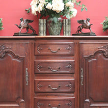 Load image into Gallery viewer, x SOLD Antique French Oak Three Drawer Sideboard, Cabinet, Curved Drawer Hall Cupboard B11063