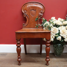 Load image into Gallery viewer, x SOLD Pair of Antique English Mahogany Hall Chairs, English Church Chairs, Shield Back B11108