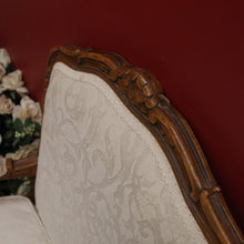 Load image into Gallery viewer, x SOLD Vintage Oak Louis Style Bergere Single Armchair with Cream fabric and Cushion B10711