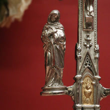 Load image into Gallery viewer, x SOLD Antique French Crucifix, Silver Plate Home Worship Christ on Cross. Religion B11134