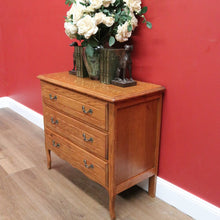 Load image into Gallery viewer, x SOLD Vintage French Chest of Drawers, French Oak and Brass 3 Drawer Hall Cupboard B10807