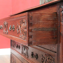 Load image into Gallery viewer, x SOLD Antique French Chest of Drawers, French Oak and Brass Handle Hall Cabinet Chest B10922