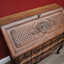 Load image into Gallery viewer, x SOLD Antique French Oak Desk, French Oak Two Drawer Drop Front Writing Bureau Desk B11045