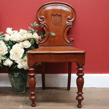 Load image into Gallery viewer, x SOLD Pair of Antique English Mahogany Hall Chairs, English Church Chairs, Shield Back B11108