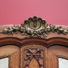 Load image into Gallery viewer, x SOLD Wardrobe, Armoire, Antique French Oak and Mirror Wardrobe Armoire Gilt Brass B10467