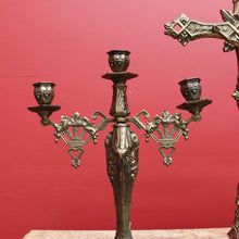 Load image into Gallery viewer, x SOLD Antique French Brass Church Altar Cross Crucifix Trio with Candle Stick Holders B10547