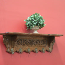 Load image into Gallery viewer, x SOLD Vintage French Oak Coat Rack with 6 Original Brass Coat Hooks, Ready to Hang B10496