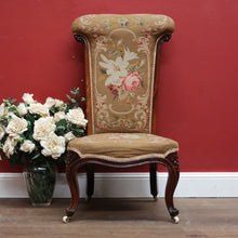Load image into Gallery viewer, x SOLD Antique English Prayer Chair, Home Worship Kneeler with Tapestry Seat and Back. B11261