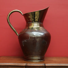 Load image into Gallery viewer, x SOLD Antique French Umbrella Holder, Brass and Copper Pitcher Jug Walking Stick Stand. B10139