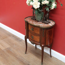 Load image into Gallery viewer, x SOLD Antique French Bedside Table Marble and Gilt Brass Lamp Side Table, Drinks Table B11072