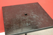 Load image into Gallery viewer, x SOLD Vintage French Garden Table, Black Painted Cast Iron Base, Square Pub Table. B9431