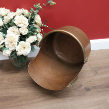Load image into Gallery viewer, x SOLD Antique French Brass and Copper Coal Scuttle, Coal Bucket, Fire Wood Holder B10777