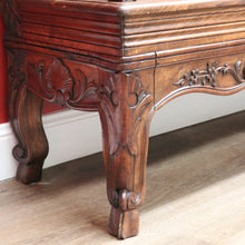 Load image into Gallery viewer, x SOLD Antique French Oak Hall Seat, Entry Slat Back Chair Bench Seat Chair Settle B10654