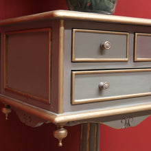 Load image into Gallery viewer, x SOLD Vintage Lamp Table, 3 Drawer Mahogany Sewing Table, Bedside Pedestal Wine Table B10672