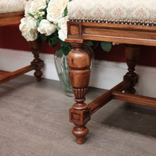 Load image into Gallery viewer, x SOLD Pair of Chairs, Church Hall Chairs, Antique French Fabric and Walnut Chairs. B10373