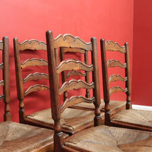 Load image into Gallery viewer, x SOLD Antique French Dining Chairs, Set of 6 Antique French Rush Seat Kitchen Chairs B10546