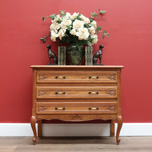 Load image into Gallery viewer, Vintage French Chest of Drawers, Oak and Brass Handle Hall Cabinet Lamp Cupboard B10198
