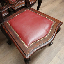 Load image into Gallery viewer, x SOLD Antique French Oak and Burgundy Leather Dining Chairs or Six Kitchen Chairs B11245