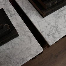 Load image into Gallery viewer, x SOLD Antique Bedside Tables Cabinets, Lamp Side Tables Antique French Oak and Marble Tops B10297