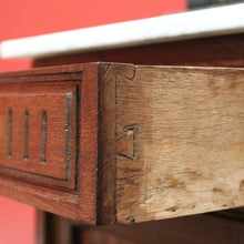 Load image into Gallery viewer, x SOLD Pair of Antique Bedside Cabinets, French Oak and Marble Lamp Tables B10574