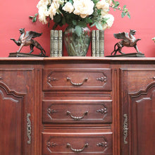 Load image into Gallery viewer, x SOLD Antique French Oak Three Drawer Sideboard, Cabinet, Curved Drawer Hall Cupboard B11063