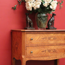 Load image into Gallery viewer, x SOLD Antique French Chest of Drawers, Antique Walnut and Inlay 2 Drawer Hall Cabinet. B10439